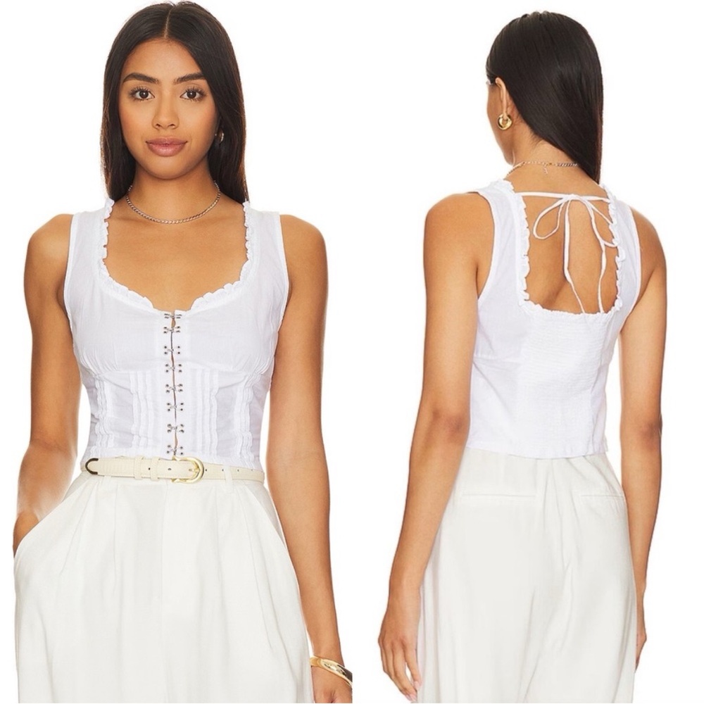 FREE PEOPLE Amelia Corset Tank Top White